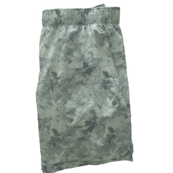 RB3 Mens Active Shorts L White Camo Running Pockets Performance Drawstring - Picture 11 of 11